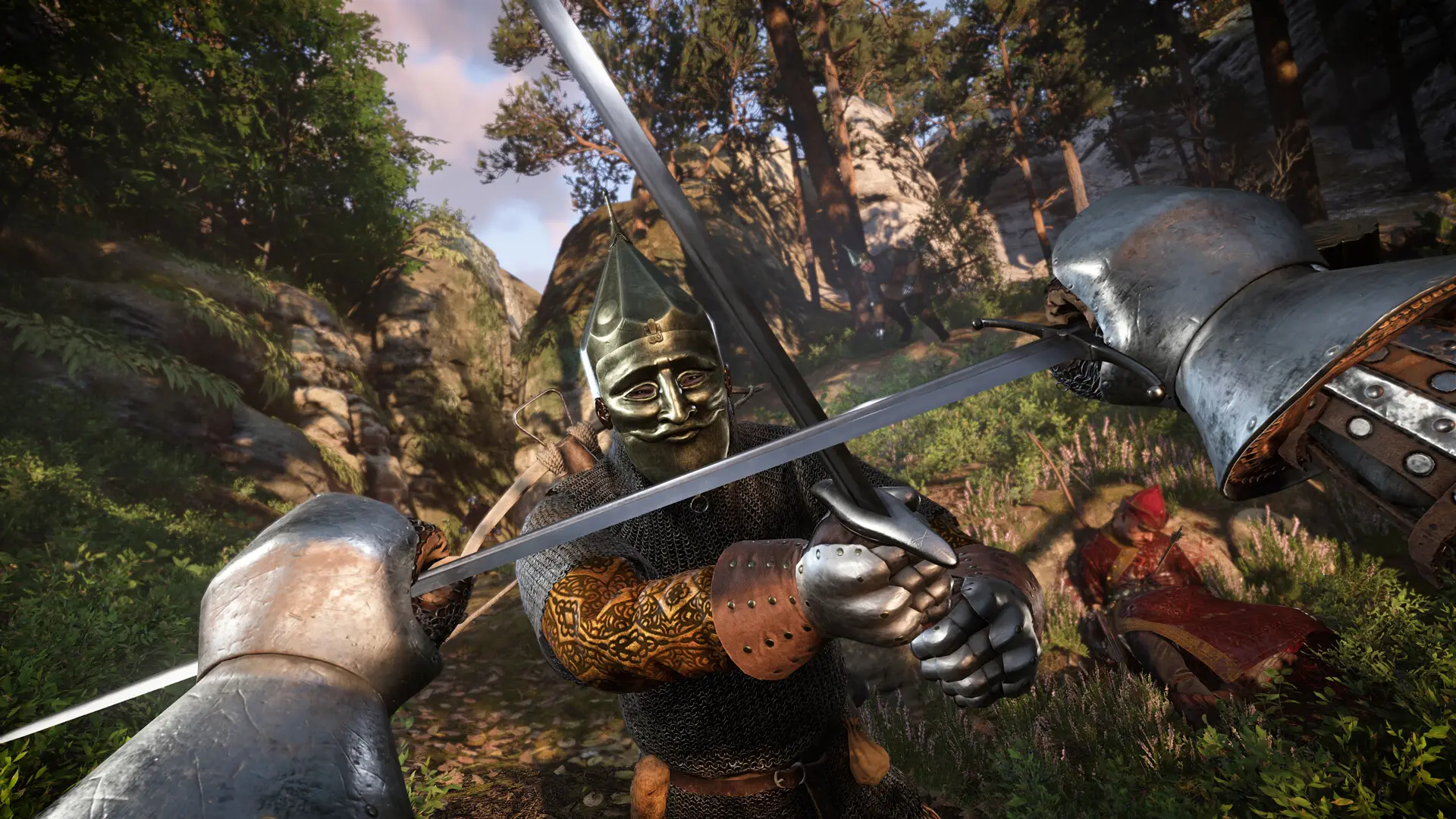 Swords crossed in battle